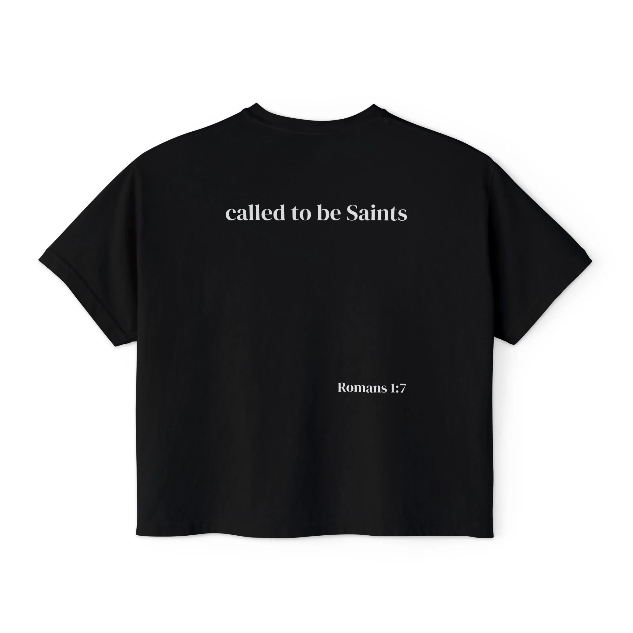 Saintly Women’s Christian Bible Verse Boxy Tee – Called To Be Saints Design