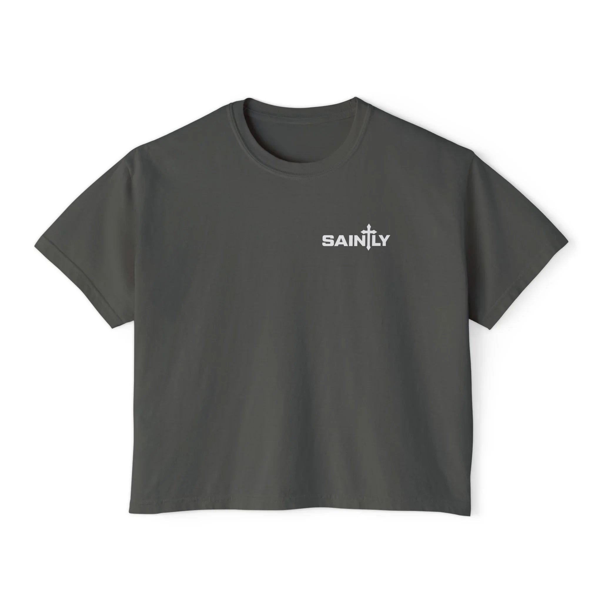 Saintly Women’s Christian Bible Verse Boxy Tee – Called To Be Saints Design