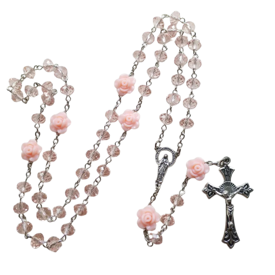 Crystal Rosary Necklace